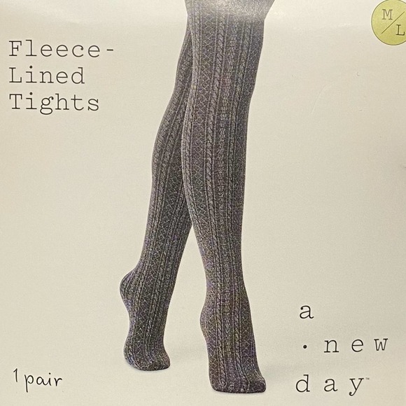 A New Day Fleece Lined Tights Charcoal Heather